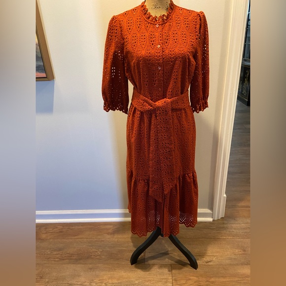 Rust colored lace The Fold London dress - Picture 9 of 11